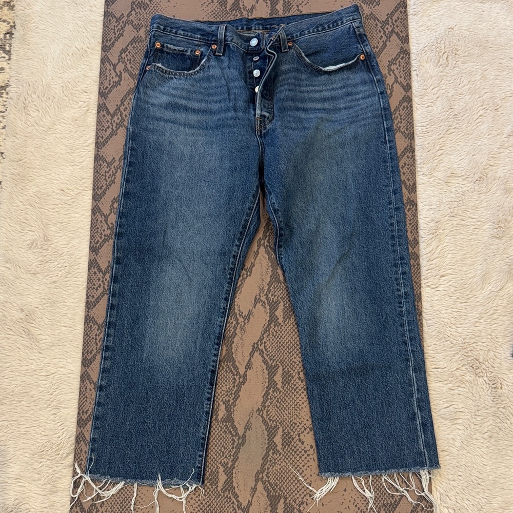 Levi's Dark Blue Ankle Jeans